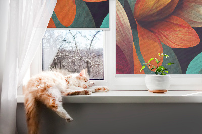 Modern roller blind Flowers in abstraction