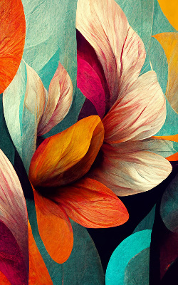 Modern roller blind Flowers in abstraction