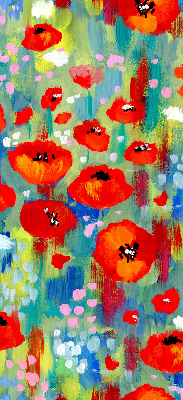 Roller blind for large window Meadow of poppies