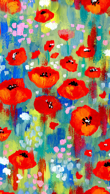 Roller blind for large window Meadow of poppies