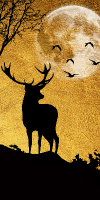 Modern roller blind Deer at night