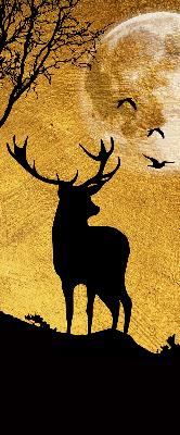 Modern roller blind Deer at night