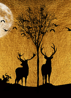 Modern roller blind Deer at night