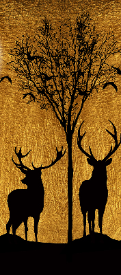 Modern roller blind Deer at night