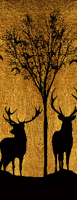 Modern roller blind Deer at night