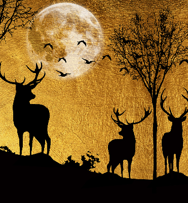 Modern roller blind Deer at night