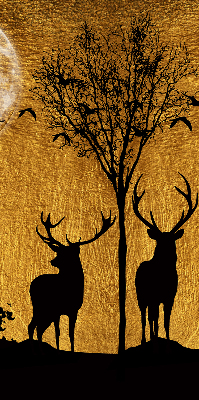 Modern roller blind Deer at night