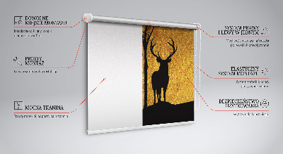 Modern roller blind Deer at night