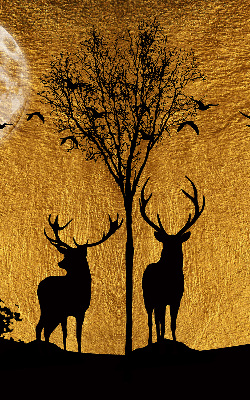 Modern roller blind Deer at night