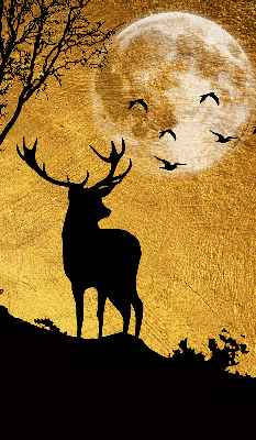 Modern roller blind Deer at night