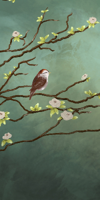 Fabric roller blind Birds on a branch