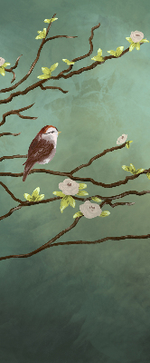 Fabric roller blind Birds on a branch