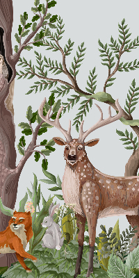 Modern roller blind Forest animals