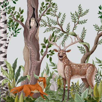 Modern roller blind Forest animals