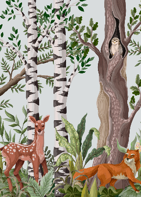 Modern roller blind Forest animals