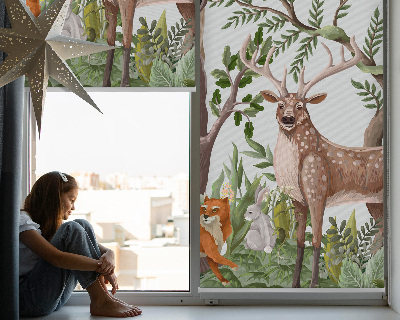Modern roller blind Forest animals