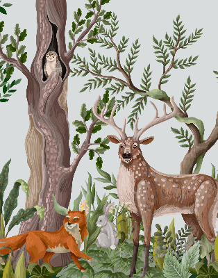 Modern roller blind Forest animals