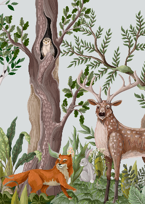 Modern roller blind Forest animals