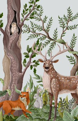 Modern roller blind Forest animals