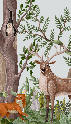 Modern roller blind Forest animals
