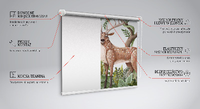 Modern roller blind Forest animals