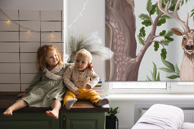Modern roller blind Forest animals