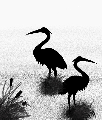 Fabric roller blind Herons