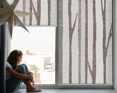 Modern roller blind Tree trunks