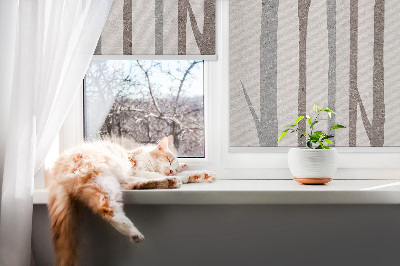 Modern roller blind Tree trunks