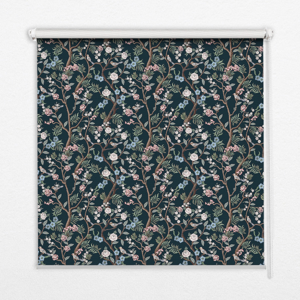 Fabric roller blind Flower vines
