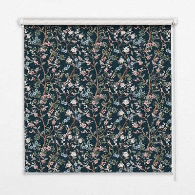 Fabric roller blind Flower vines