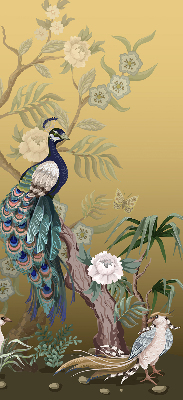 Roller blind for large window Peacock on a tree