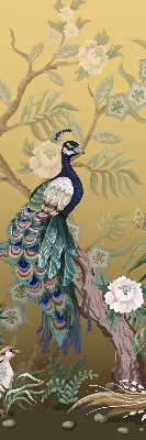 Roller blind for large window Peacock on a tree