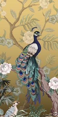 Roller blind for large window Peacock on a tree