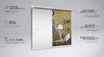 Roller blind for large window Peacock on a tree