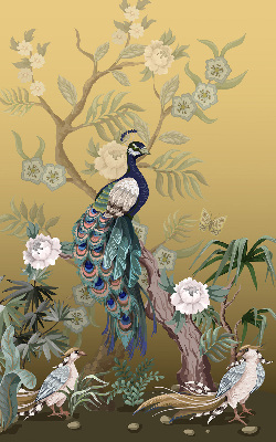 Roller blind for large window Peacock on a tree