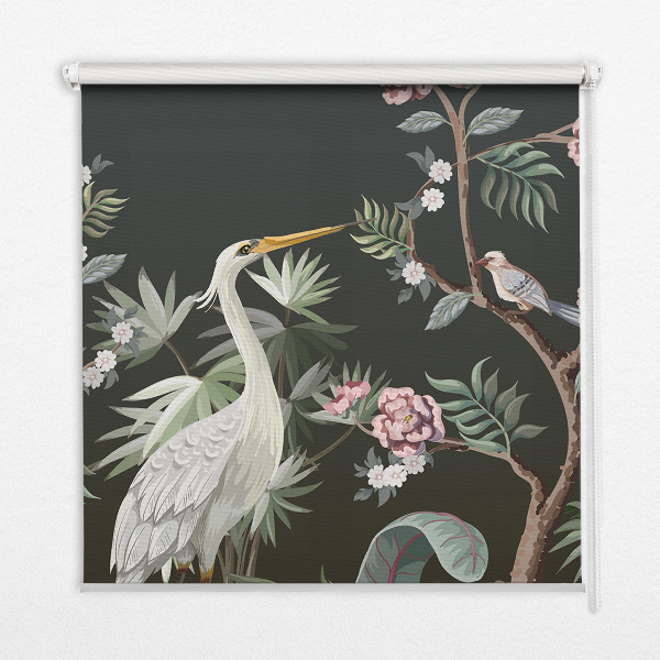 Fabric roller blind Birds by the tree