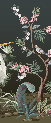 Fabric roller blind Birds by the tree