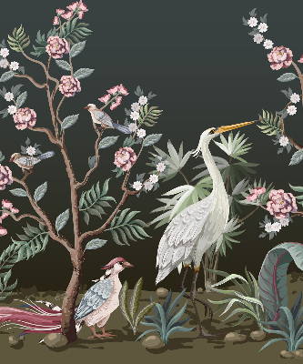 Fabric roller blind Birds by the tree
