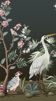 Fabric roller blind Birds by the tree