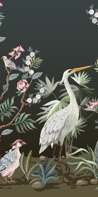 Fabric roller blind Birds by the tree