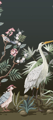 Fabric roller blind Birds by the tree
