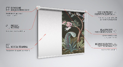 Fabric roller blind Birds by the tree