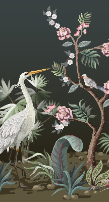 Fabric roller blind Birds by the tree
