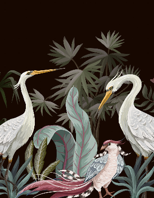 Modern roller blind Birds in the leaves