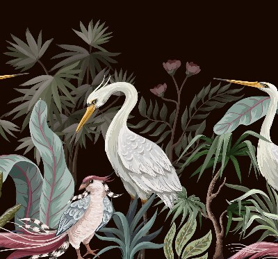 Modern roller blind Birds in the leaves