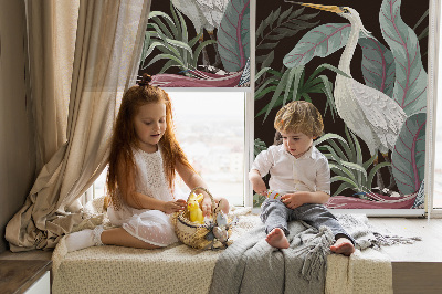 Modern roller blind Birds in the leaves