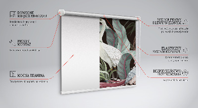 Modern roller blind Birds in the leaves