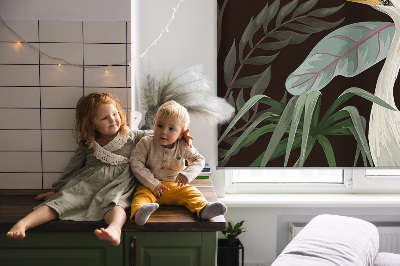 Modern roller blind Birds in the leaves