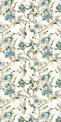 Fabric roller blind Flowers and birds